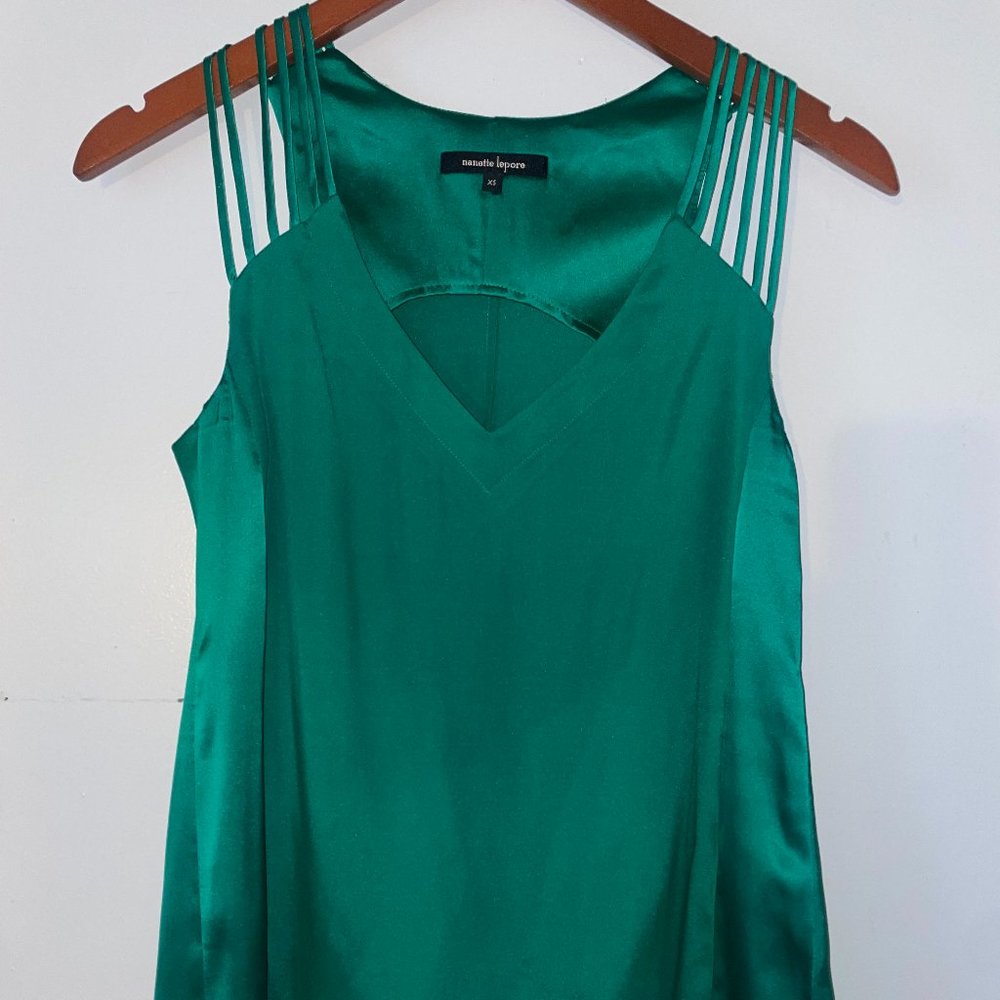 Nanette Lepore Green Silk/Spandex Sleeveless Blouse - XS
